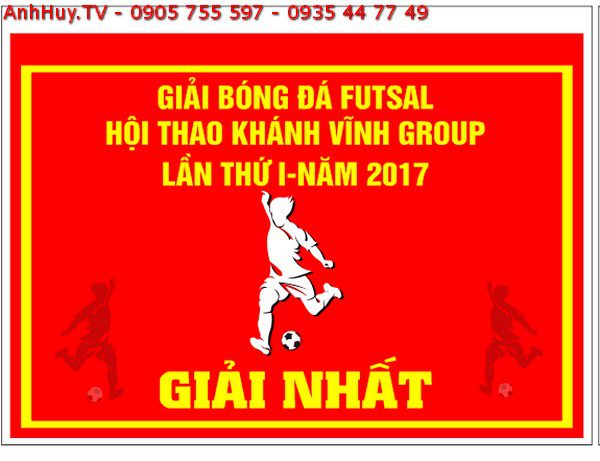 kích thước khi làm cờ lưu niệm trao giải 3 "in