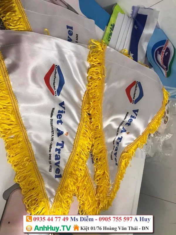 In Cờ Đà Nẵng cờ Giao Lưu Trao Giải Cờ Biển Phượt Công Ty 3 Cờ Cầm Tay Du Lịch - Tour Guide Hand Held Flag 0935447749 - 0905755597