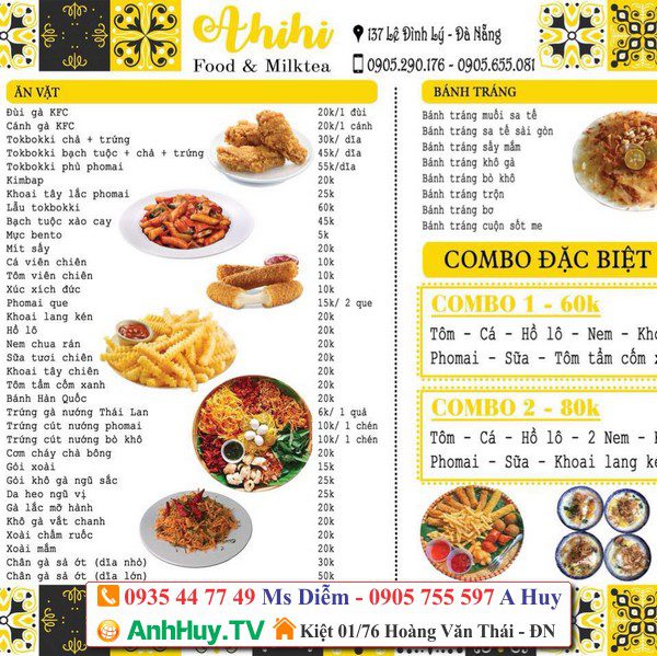 menu đà nẵng LH 0935 44 77 49 Ms Diễm