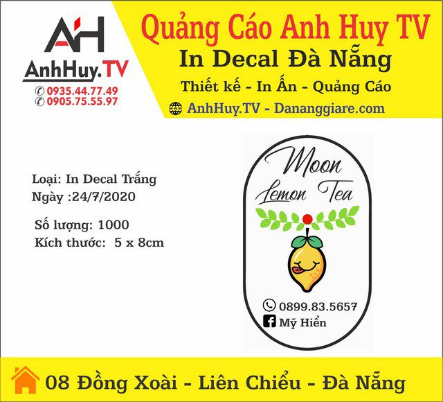 IN LOGO TEM NHÃN TRÀ CHANH TRÀ TẮC MOON LEMON TEA 0935447749