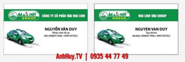 In Name Card Đà Nẵng Mẫu 1 Taxi , LH 0935447749 Xuân Diễm