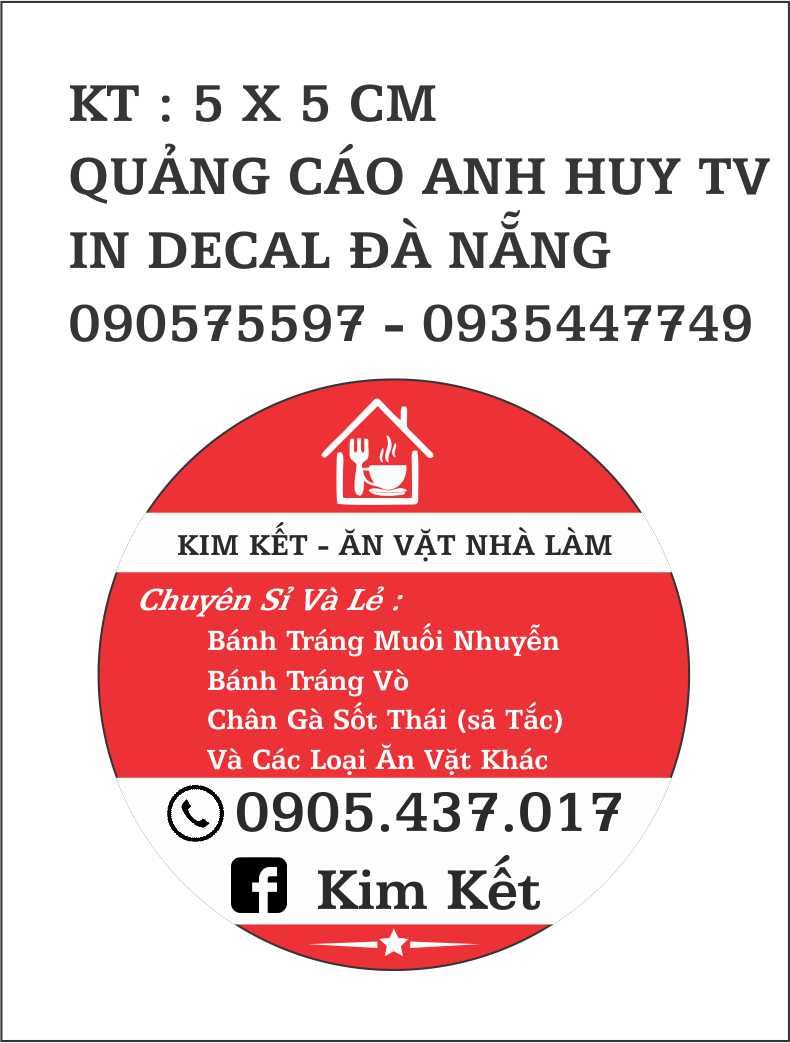 In Decal Đà Nẵng Tem Nhãn Mẫu Kim Kết Ăn Vặt