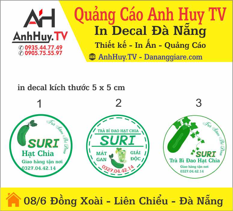 Logo Tem Nhãn Dán Chai Trà Bí Đao Hạt Chia Nhà Làm Tại Đà Nẵng