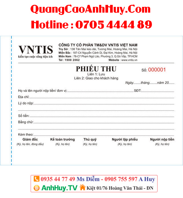 In Phiếu Thu Phiếu Chi Tính Tiền Tại Đà Nẵng 1 Liên 2 Liên 3 Liên Giá Rẻ 2