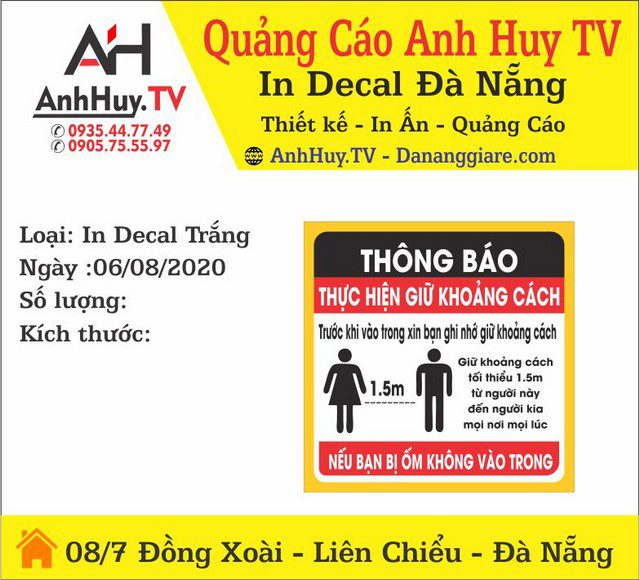 In Decan Dán Cảnh Báo Phòng Chống Covid-19 Lấy Ngay Giá Rẻ