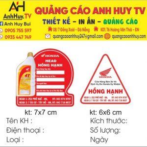 TEM DÁN NHẮC THAY DẦU - THAY NHỚT XE MÁY ĐÀ NẴNG 0935447749