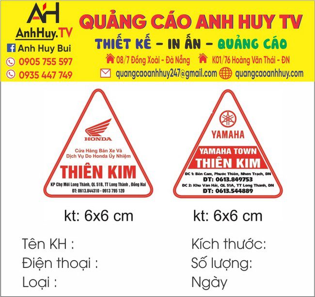 TEM DÁN NHẮC THAY DẦU - THAY NHỚT XE MÁY ĐÀ NẴNG 0935447749