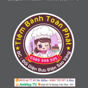 tem bánh sinh nhật in logo sticker dán sản phẩm 247 tel 0935447749 Xuân Diễm