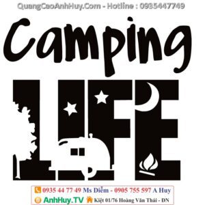 In decal mẫu du lịch cắm trại camping dán trang trí giá rẻ